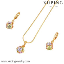 60862-Xuping Simple Design Jewelry Set Fake 18k Joyas de oro